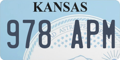KS license plate 978APM