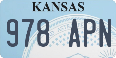KS license plate 978APN