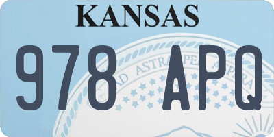 KS license plate 978APQ