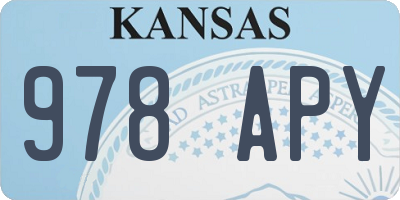 KS license plate 978APY