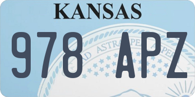 KS license plate 978APZ