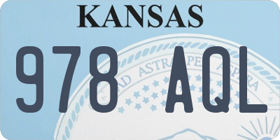KS license plate 978AQL