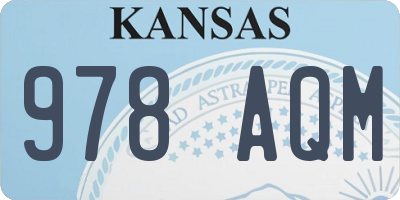 KS license plate 978AQM