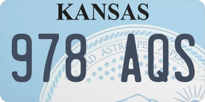 KS license plate 978AQS