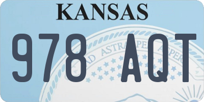 KS license plate 978AQT