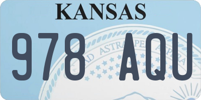 KS license plate 978AQU