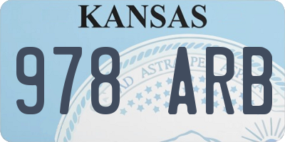 KS license plate 978ARB