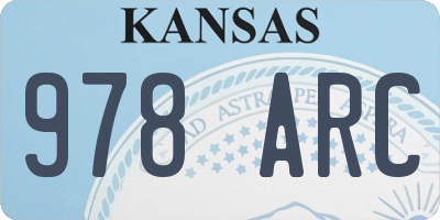 KS license plate 978ARC