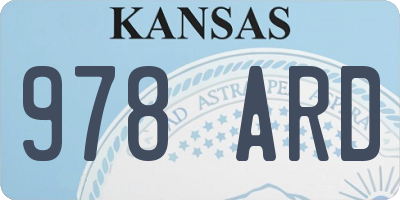 KS license plate 978ARD