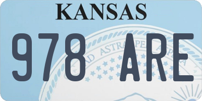 KS license plate 978ARE
