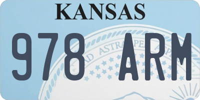 KS license plate 978ARM