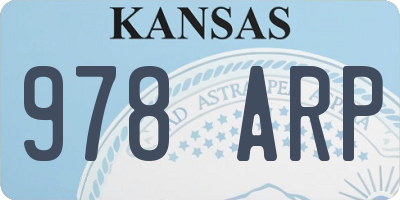 KS license plate 978ARP