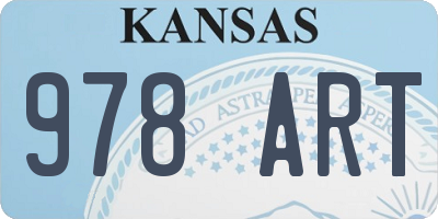 KS license plate 978ART