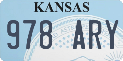 KS license plate 978ARY