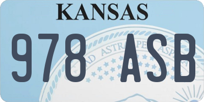 KS license plate 978ASB