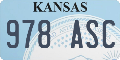 KS license plate 978ASC