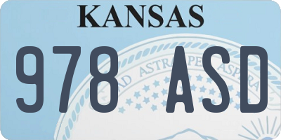 KS license plate 978ASD