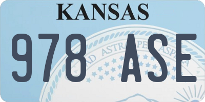 KS license plate 978ASE