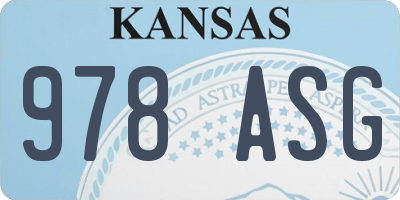 KS license plate 978ASG