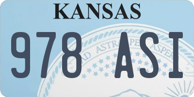 KS license plate 978ASI