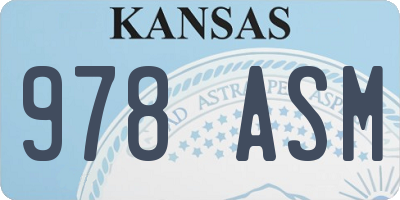 KS license plate 978ASM