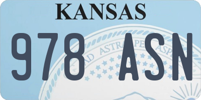 KS license plate 978ASN