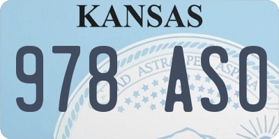 KS license plate 978ASO