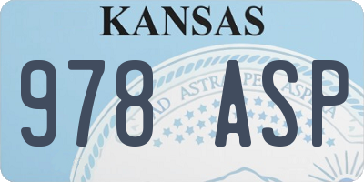 KS license plate 978ASP