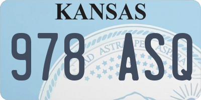 KS license plate 978ASQ