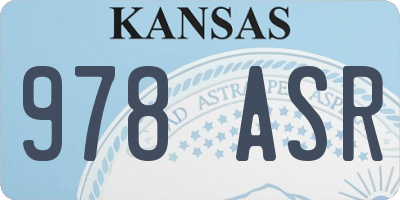 KS license plate 978ASR