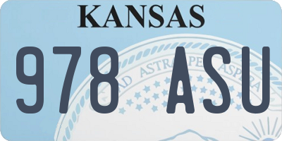 KS license plate 978ASU