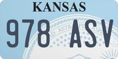 KS license plate 978ASV