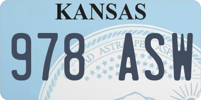 KS license plate 978ASW