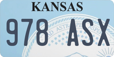 KS license plate 978ASX
