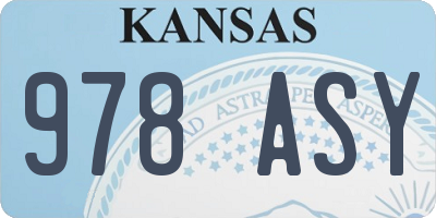 KS license plate 978ASY
