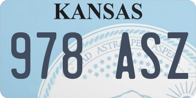KS license plate 978ASZ