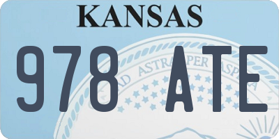 KS license plate 978ATE