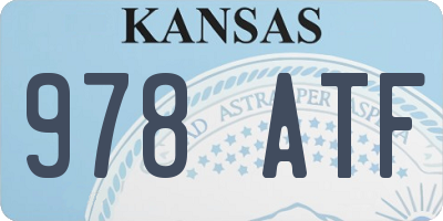 KS license plate 978ATF