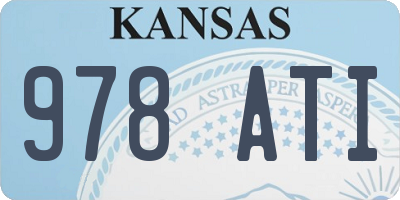 KS license plate 978ATI