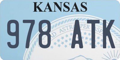 KS license plate 978ATK