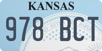 KS license plate 978BCT