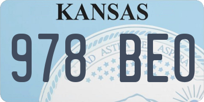 KS license plate 978BEO