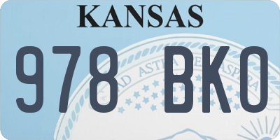 KS license plate 978BKO