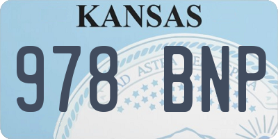 KS license plate 978BNP