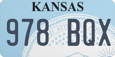 KS license plate 978BQX