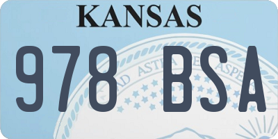KS license plate 978BSA
