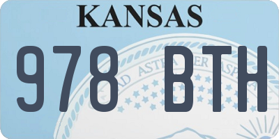 KS license plate 978BTH
