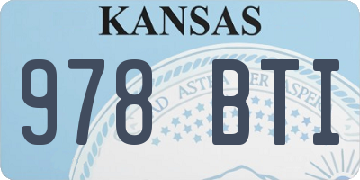 KS license plate 978BTI