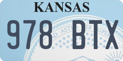 KS license plate 978BTX