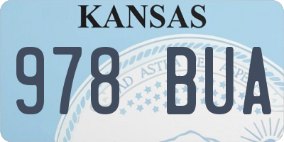 KS license plate 978BUA